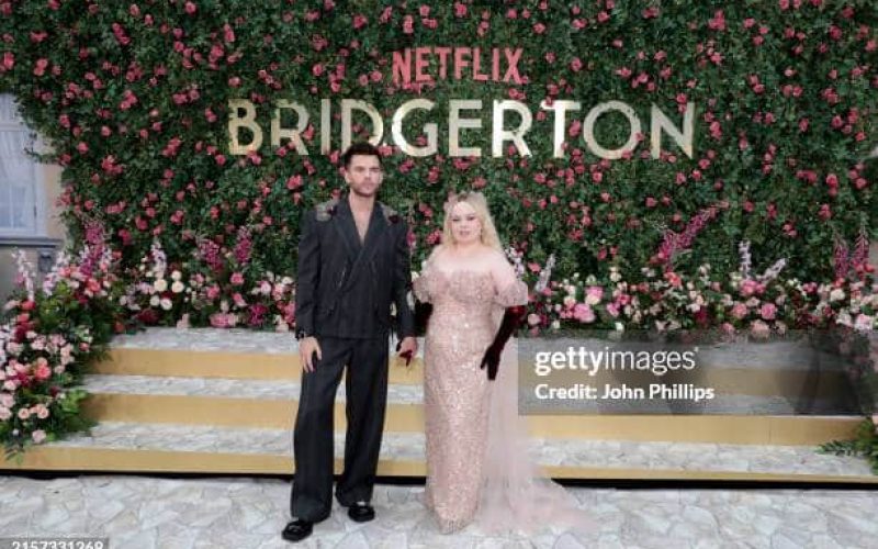 Nicola Coughlan and Luke Newton at the Bridgerton Season 3 Premiere
