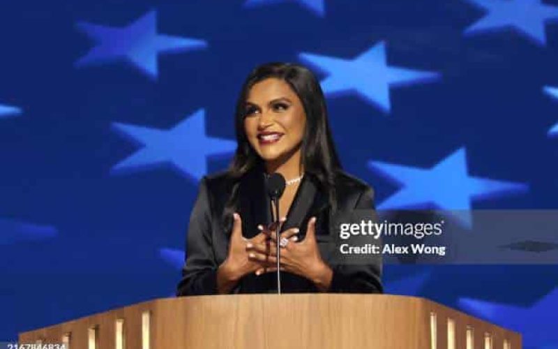 Mindy Kaling Endorses Kamala Harris at the DNC