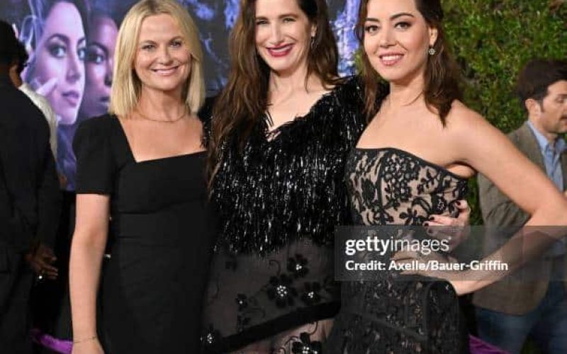 LOS ANGELES, CALIFORNIA - SEPTEMBER 16: (L-R) Amy Poehler, Kathryn Hahn and Aubrey Plaza attend the Special Launch Event for Marvel Televisions \"Agatha All Along\" at El Capitan Theatre on September 16, 2024 in Los Angeles, California. (Photo by Axelle/Bauer-Griffin/FilmMagic)